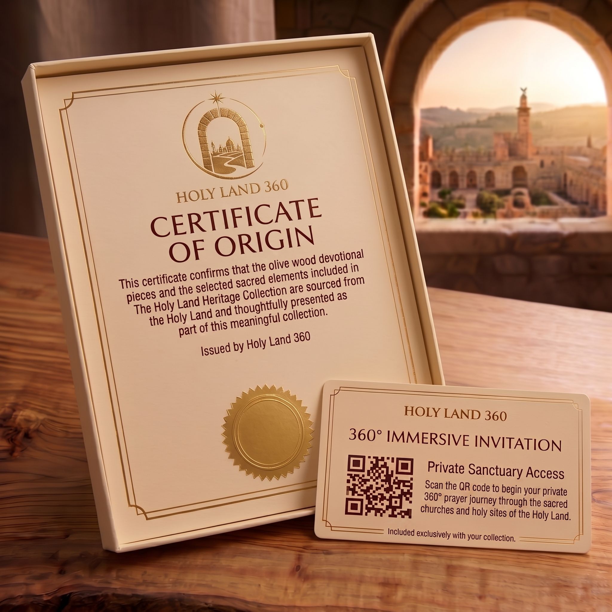 Certificate of Origin and QR code invitation